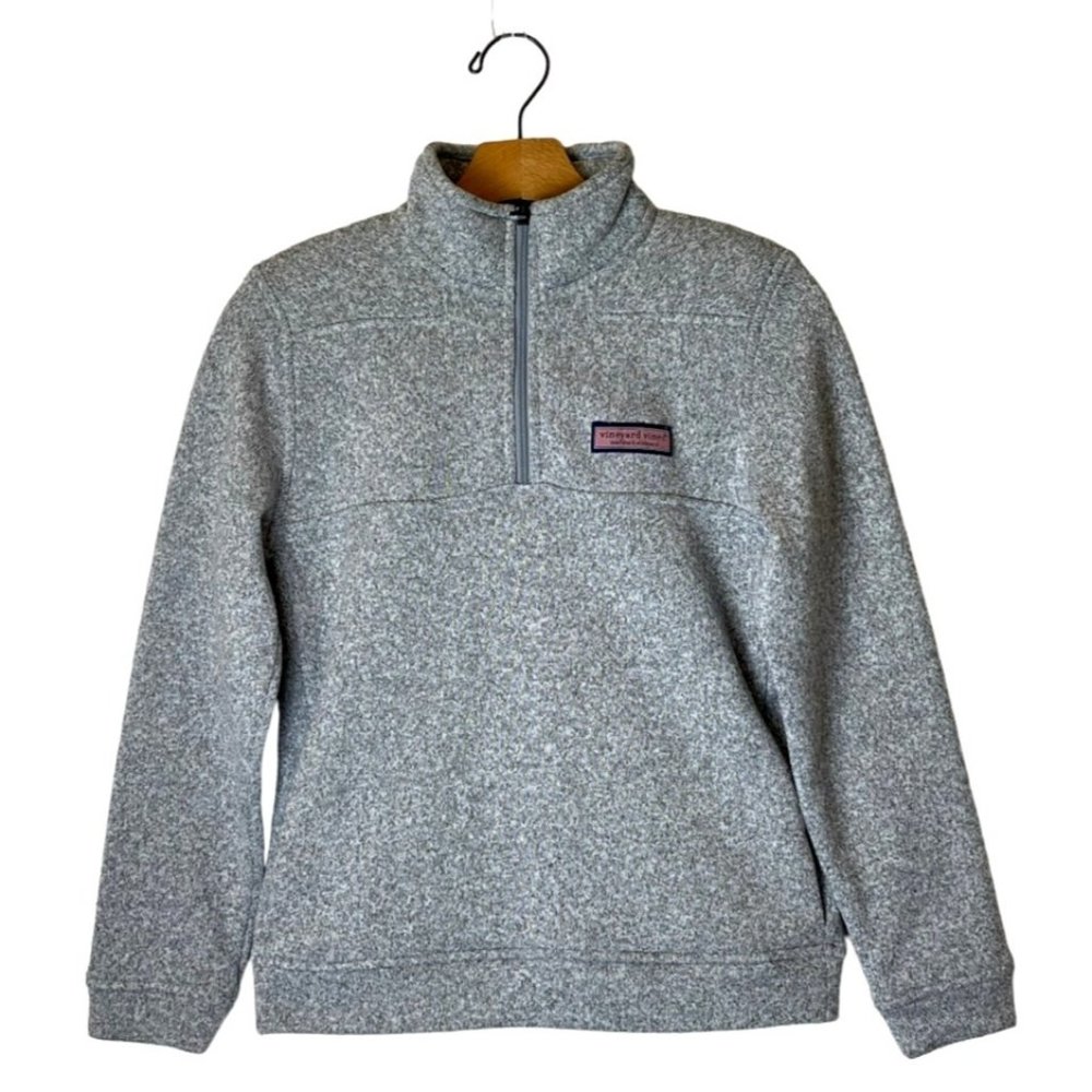 Vineyard Vines Gray Quarter Zip Sweater Fleece Shep Shirt Size M